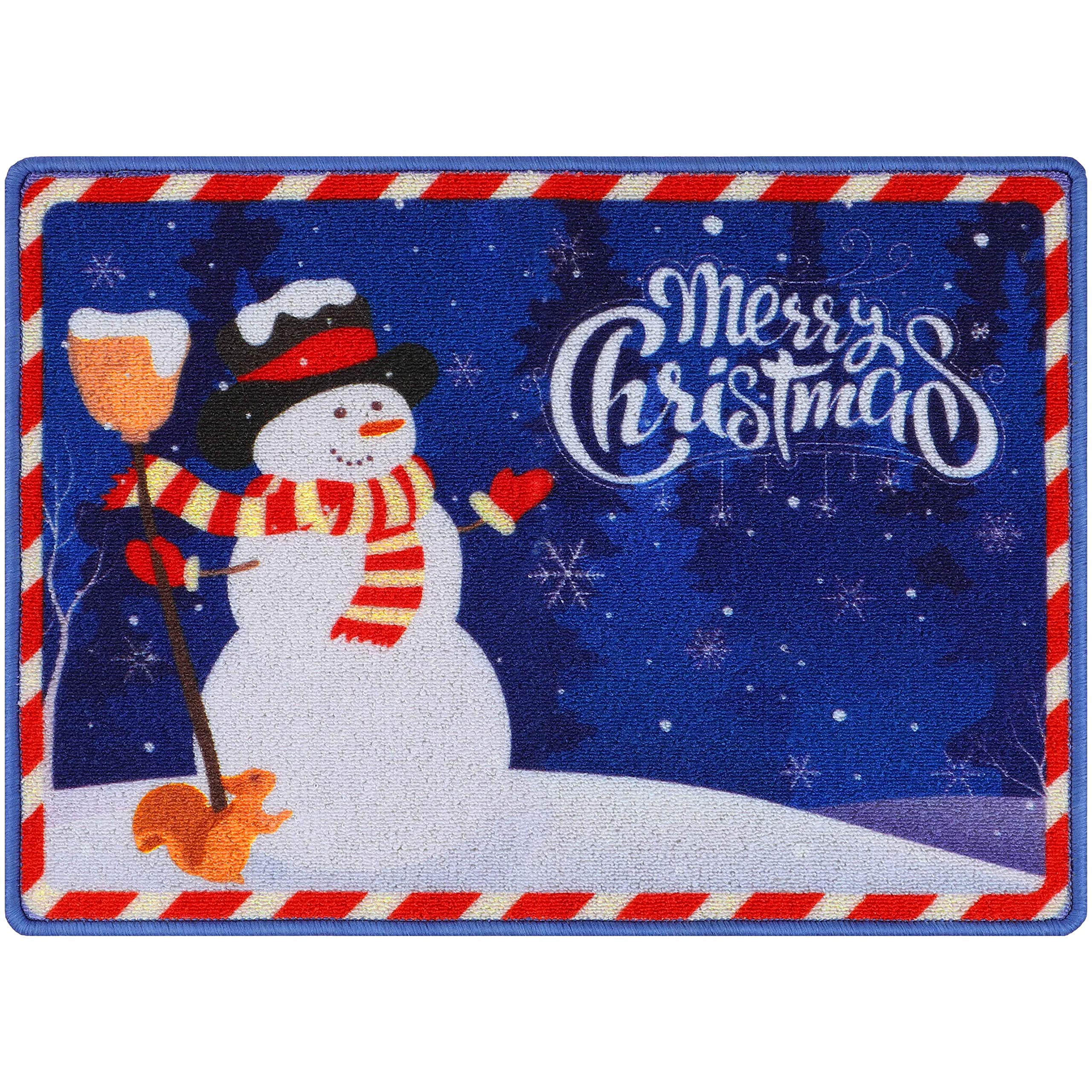 Anti-Slip Christmas Welcome Doormat with Snowman Design - 20 x 28 Inch Indoor/Outdoor Holiday Floor Mat for Home, Garden & Front Door - Perfect for Christmas Decorations & Winter Season Entryway