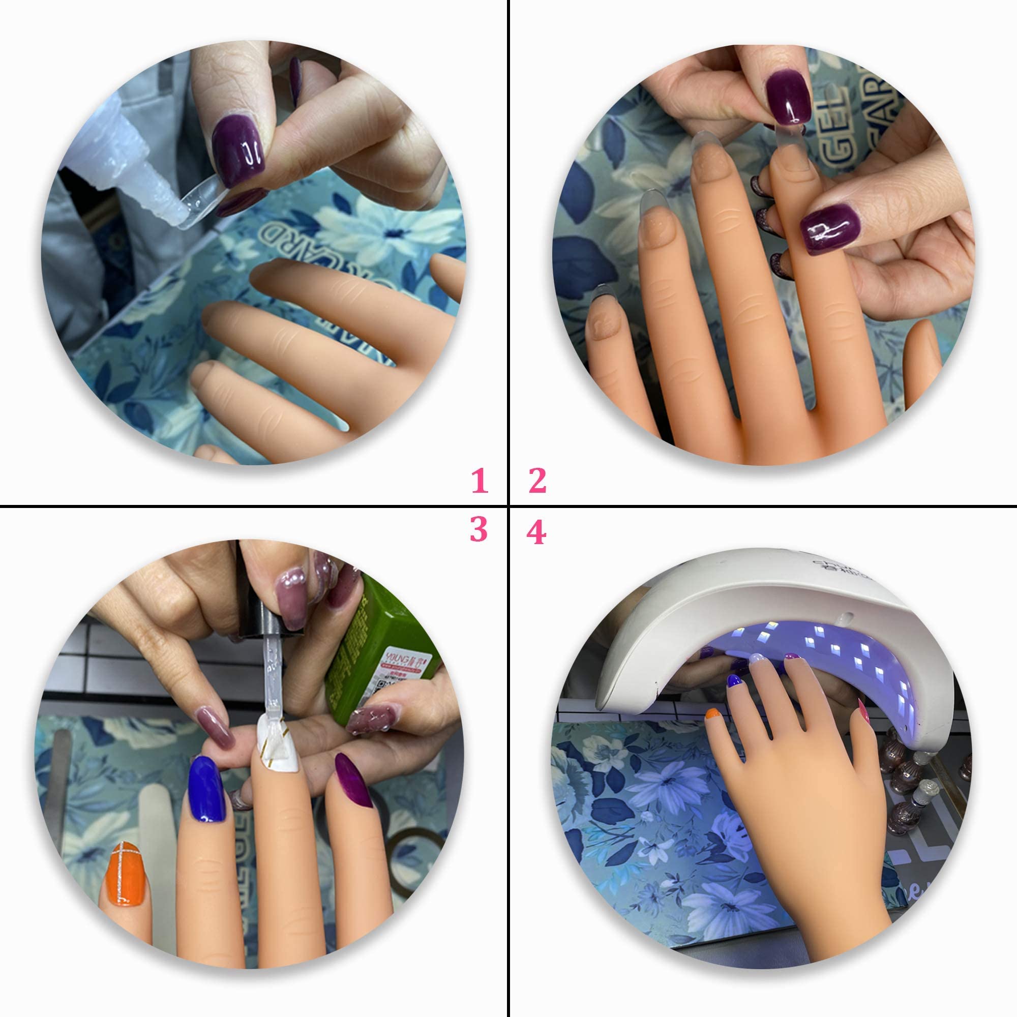 Professional Acrylic Nail Practice Hand - Mannequin Training Hand for Beginners, Fake Hand for Nail Art & Acrylic Nail Extension Practice - Perfect for Home Salon, Nail School & DIY Nail Training (1Pc)