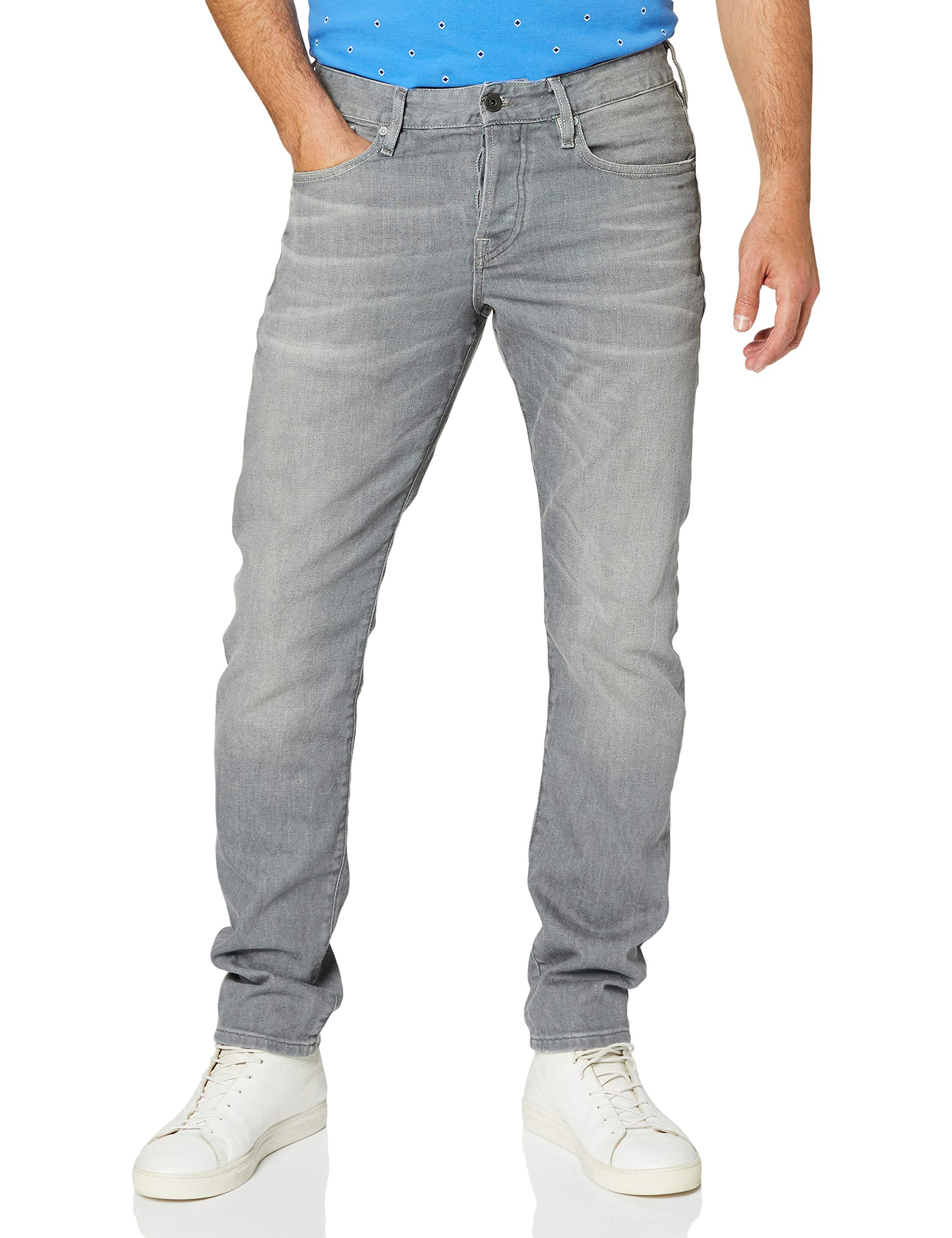 Scotch & Soda Ralston Stone and Sand Men's Jeans - Cement Melange Wash, Size 29/30 | Slim Fit Denim Pants for Casual Wear & Everyday Style