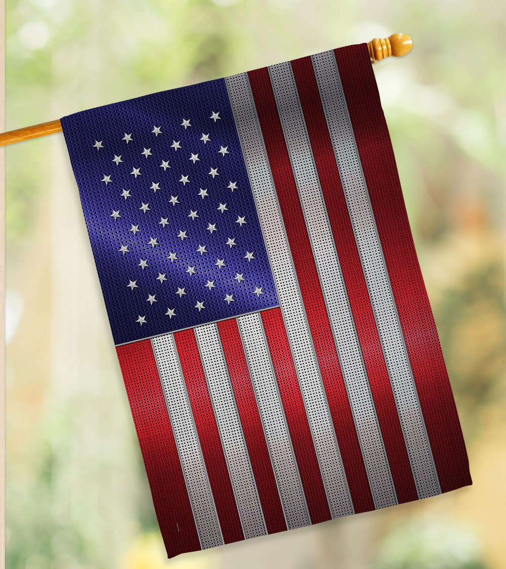 American Pride Decorative Steel House Flag Set 28x40 - Outdoor & Garden Decor