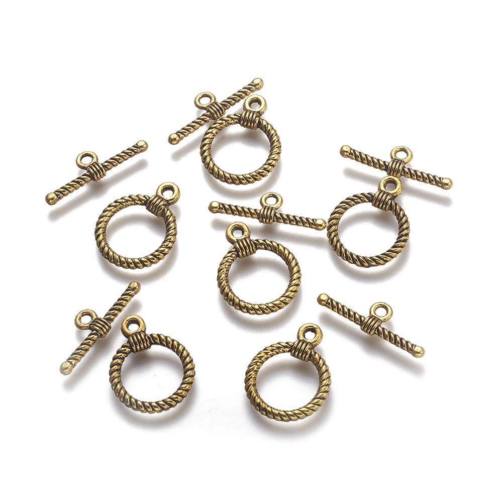 10 Sets Tibetan Alloy Toggle Clasps - Antique Gold Jewelry Findings for Bracelets & Necklaces - DIY Jewelry Making Supplies - Perfect for Bohemian & Handmade Accessories