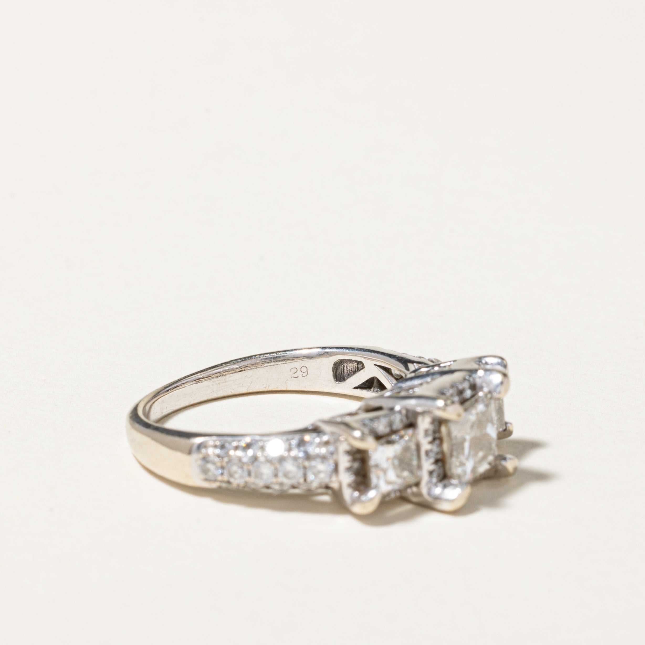 14K White Gold Princess Cut Diamond Engagement Ring - 2.14ctw | Size 6.25 | Perfect Proposal Gift for Her | Wedding, Anniversary & Valentine's Day Jewelry