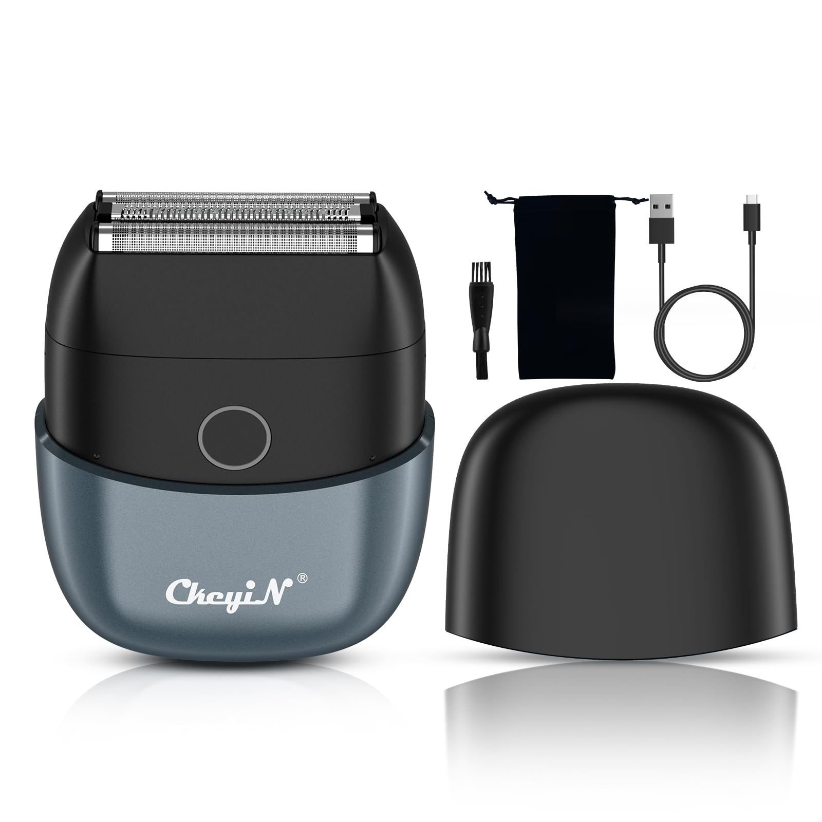 CkeyiN Electric Shaver for Men - USB-C Rechargeable Foil Shaver, IPX6 Waterproof Cordless Razor for Face & Head Shaving | Portable Travel Shaver | Perfect for Home, Office & Gym Use