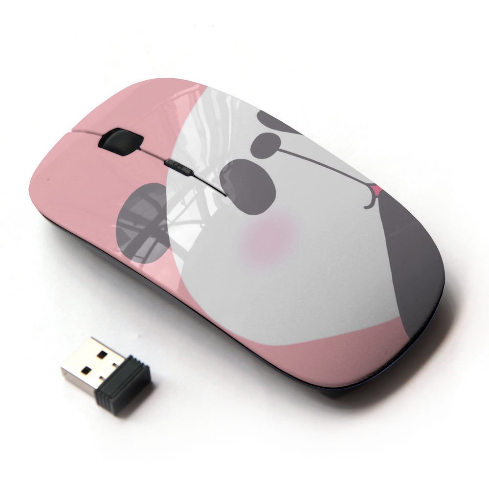 2.4G Wireless Optical Mouse - Cute Panda Bear Design for Kids, Pink & White - Perfect for Drawing, School, and Home Use