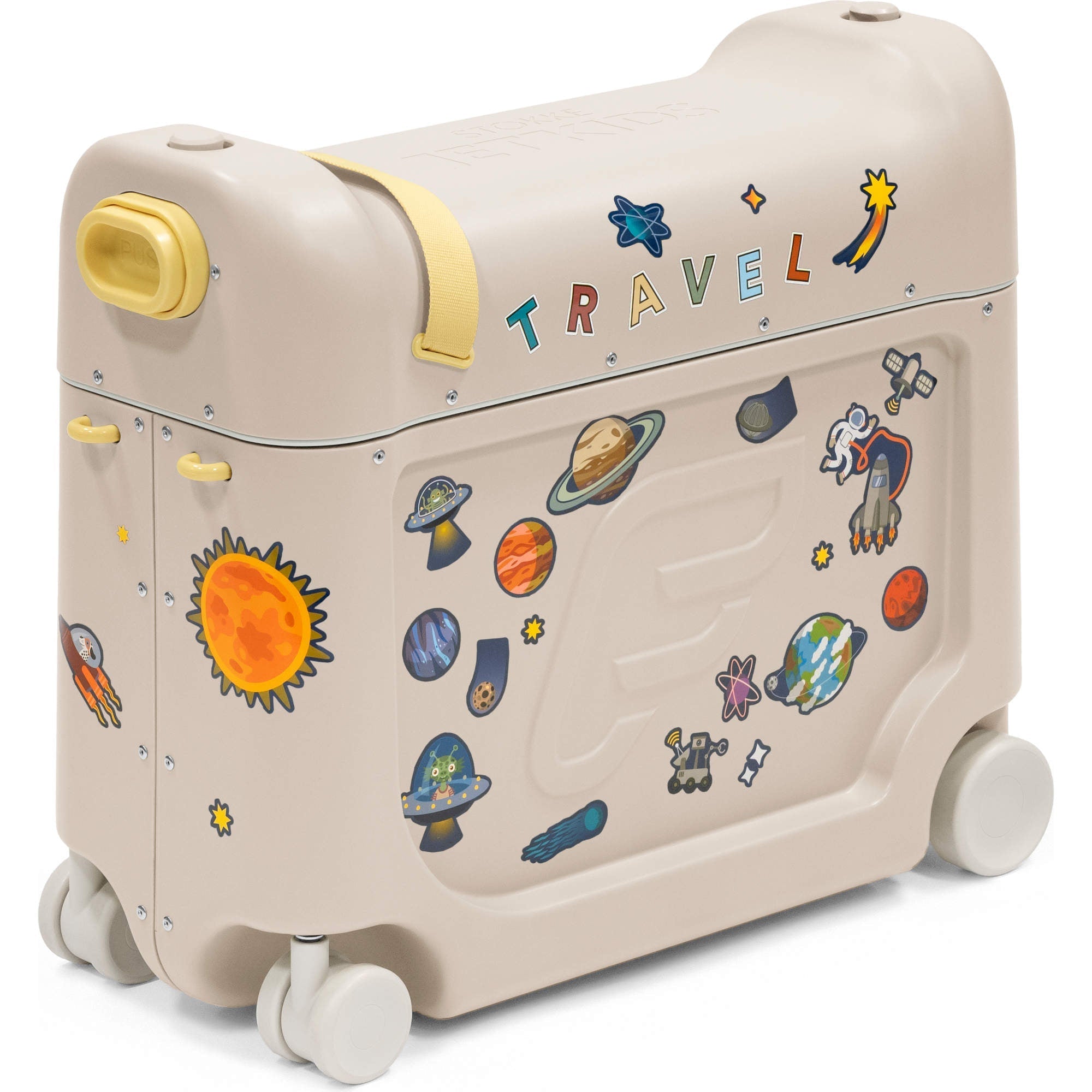 Stokke JetKids BedBox - Convertible Toddler Travel Bed & Ride-On Suitcase for Airplanes & Cars | Perfect for Family Vacations & Sleepovers