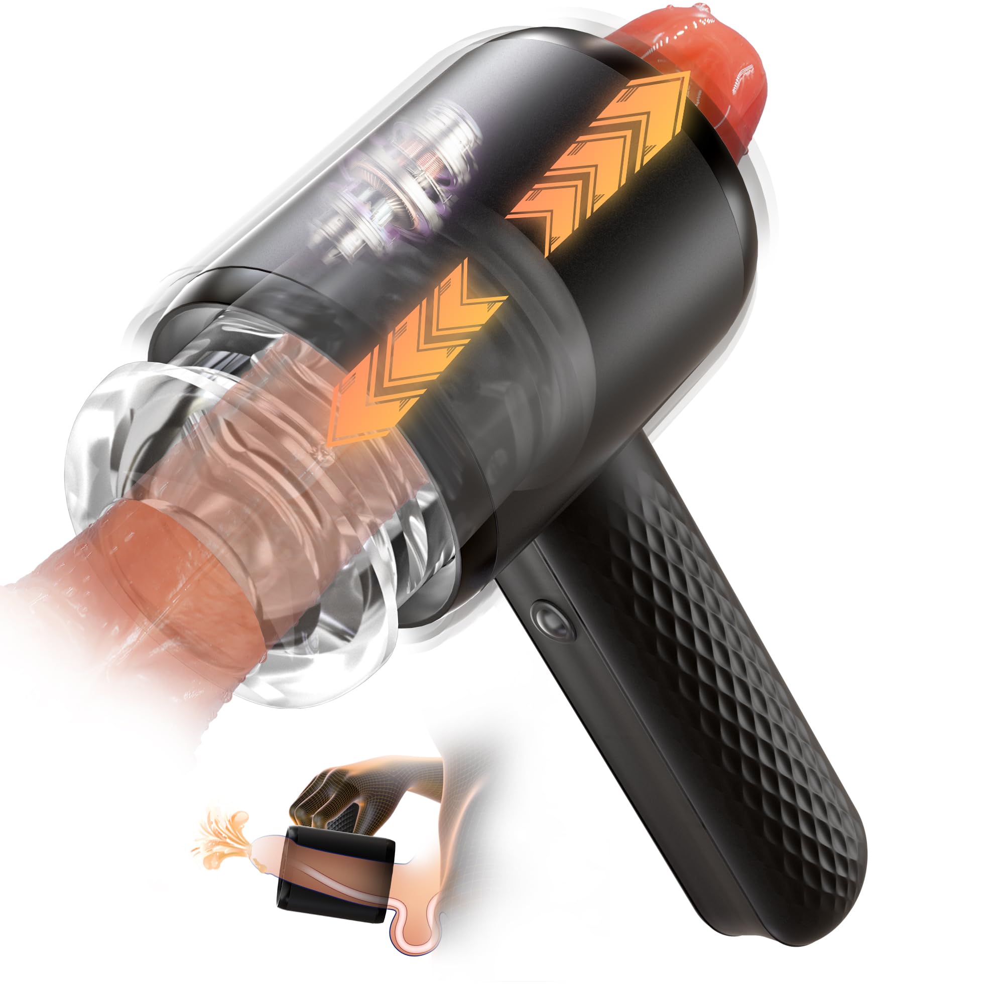 Premium Automatic Male Masturbator - 6 Powerful Thrusting & Vibration Modes Hands-Free Stroker for Ultimate Pleasure | Open-Ended Sex Toy for Men | Perfect for Solo Play, Couples Fun & Discreet Adult Entertainment