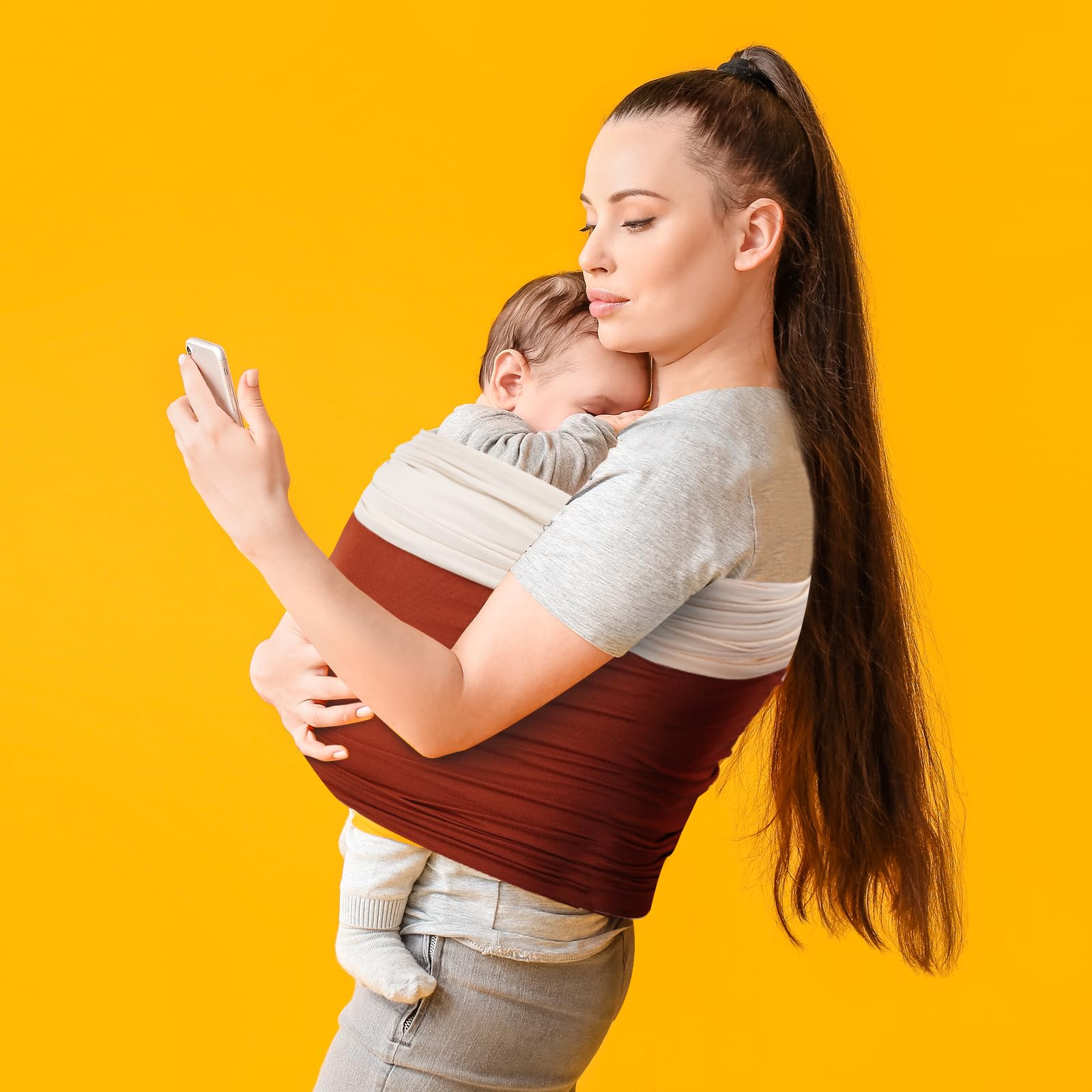 Baby Wrap Carrier - Lightweight & Ultra Soft Unisex Sling for Newborns & Toddlers | Hands-Free Infant Carrier for Breastfeeding, Shopping & Outdoor Activities