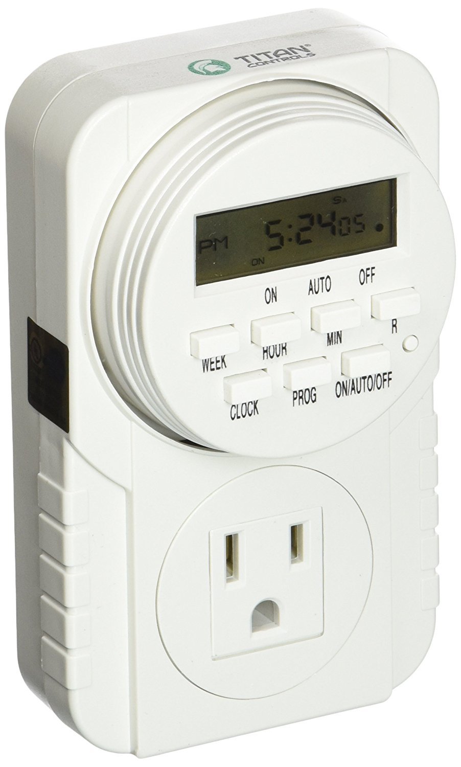 Titan Controls Digital Timer for Hydroponics - Single Outlet 120V Programmable Timer | Perfect for Grow Lights, Aquariums & Home Automation (Apollo 7)