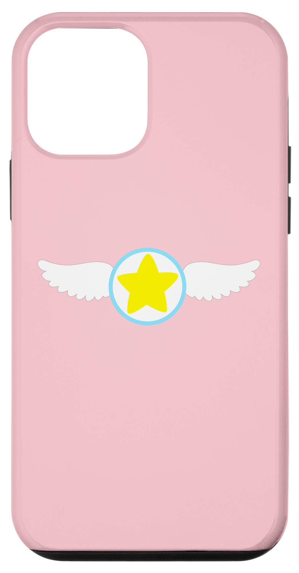 iPhone 12 Mini Cute Pastel Pink Phone Case with Wings Design - Kawaii Magical Girl Aesthetic Protective Cover for Women Girls - Perfect for School, Work & Everyday Use