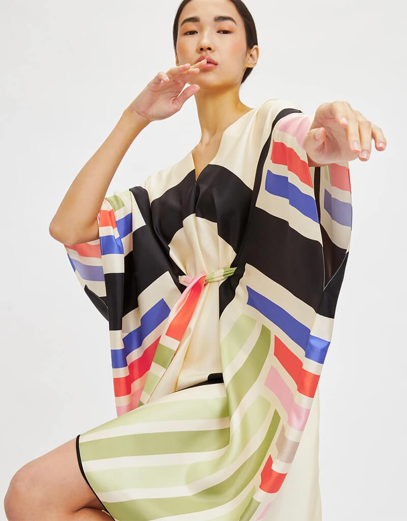 Luxury Beige Satin Silk Kaftan Dress for Women - Elegant Loungewear & Beach Cover Up - Perfect for Resort Wear, Bridal Party, and Vacation Outfits