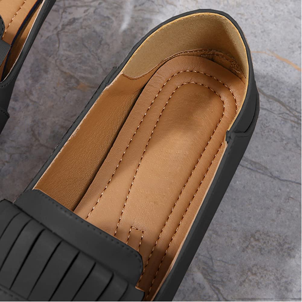 Lutalica Women's Fashion Pointed Toe Tassel Slip-On Loafers - Casual Backless Bowknot Ballet Flats for Work, Office & Daily Wear