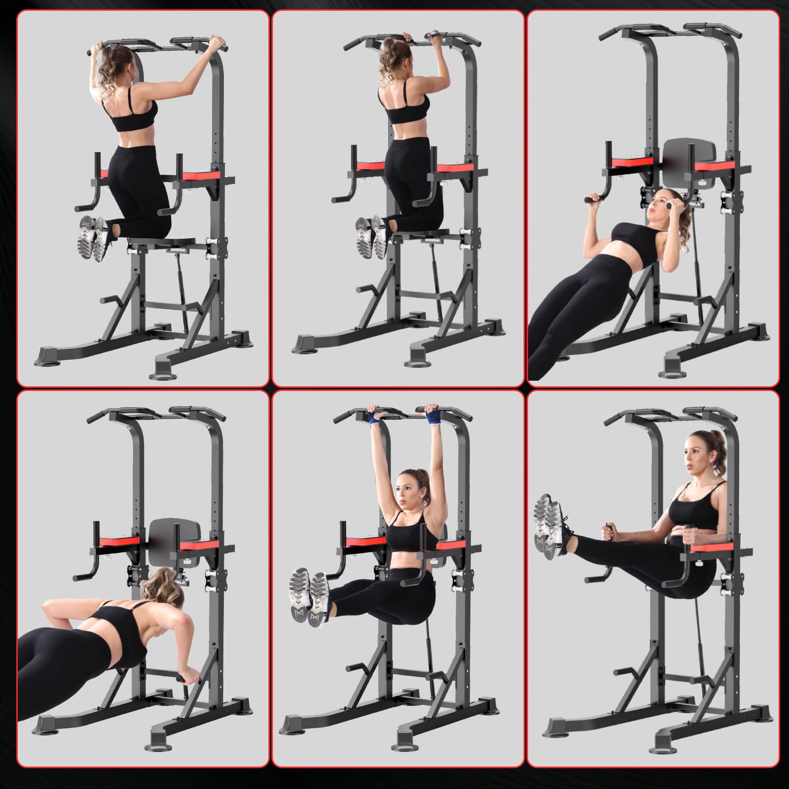 KingKang Power Tower Dip Station - 450LBS Capacity Multi-Functional Home Gym Equipment for Pull Ups, Dips & Muscle Building | Perfect for Beginners & Home Workouts (Ideal for Garage, Basement & Small Spaces)