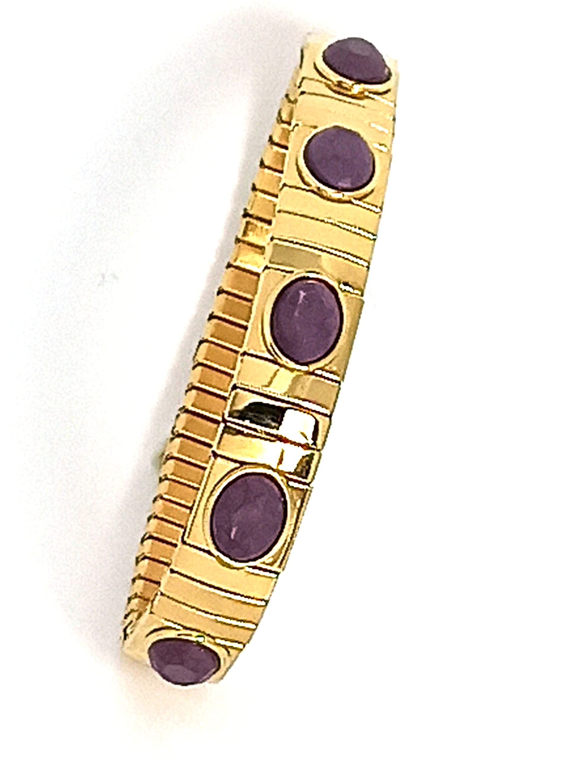Handmade 24k Gold Plated Amethyst Faberge Egg Pendant Necklace & Bracelet Set - Russian Style Purple Jewelry Gift with 23.5