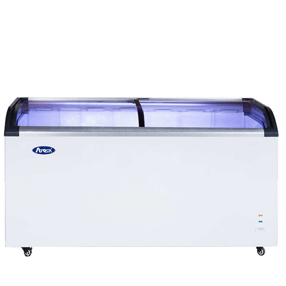 Atosa 50 Inch Commercial Chest Freezer with Angled Top - Energy Efficient Upright Deep Freezer for Restaurants, Grocery Stores & Home Use