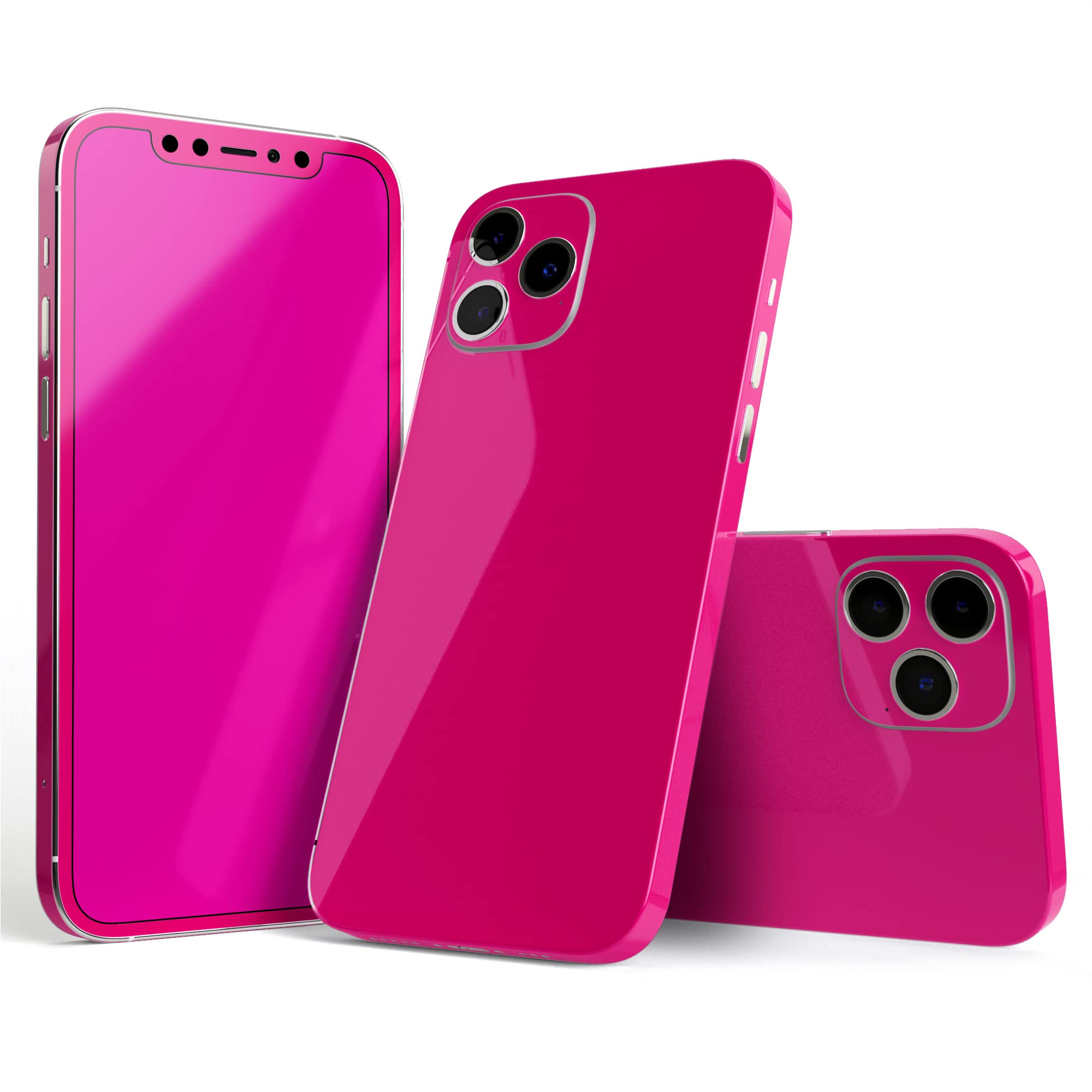 Apple iPhone 11 Pro Protective Vinyl Decal Wrap Skin Cover - Screen & Back Glass Protector - Solid Pink V2 - Perfect for Daily Protection & Custom Style