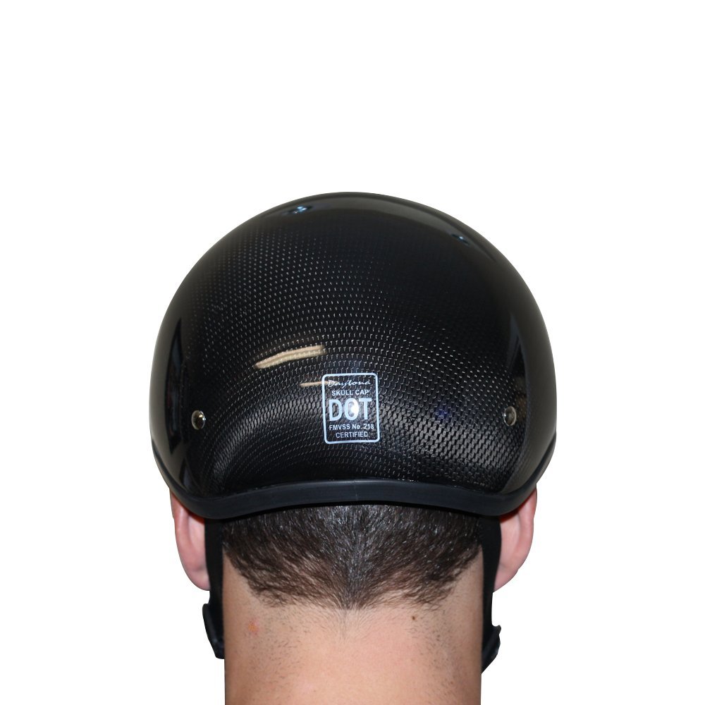 **DOT Approved Daytona Helmets Half Skull Cap Motorcycle Helmet - Carbon Fiber, Lightweight & Durable for Safe Riding | Sleek Design, Comfortable Fit | Ideal for Cruiser, Street & Commuter Bikes**