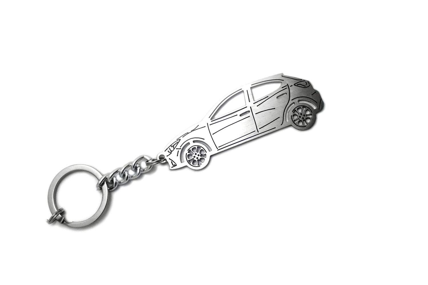 Stainless Steel Car Keychain with Ring - Laser Cut Automotive Key Accessory for Men & Women - Perfect Gift for Car Lovers, Home & Office Use