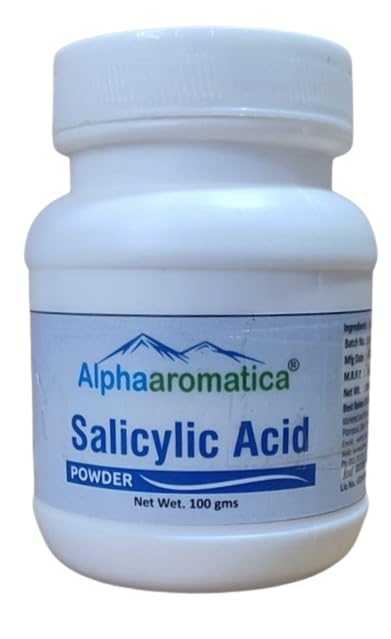 Alphaaromatica Salicylic Acid Powder 100g - Pure Exfoliating Powder for DIY Skincare, Beauty Creams, Cleansers & Body Wash | Acne Treatment, Blackhead Removal & Skin Renewal