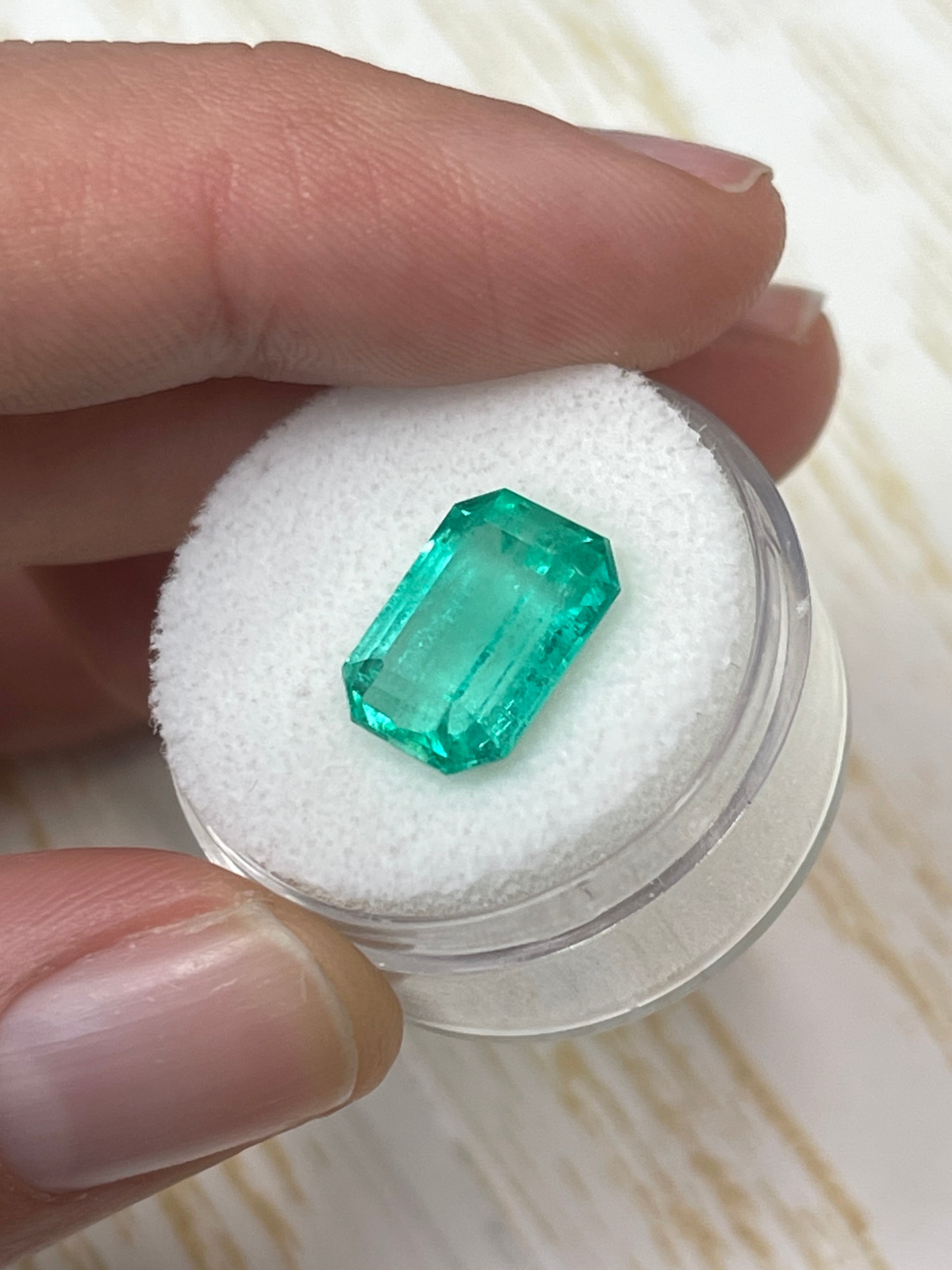 5.54 Carat 12.5x9mm Spring Green Natural Loose Colombian Emerald - Elongated Emerald Cut Gemstone for Jewelry Making, Engagement Rings & Luxury Gifts