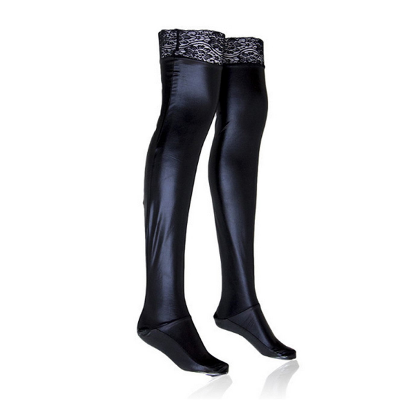 Lobagve Van Caro Women's Metallic Thigh High Stockings - Elastic Cosplay Socks for Halloween, Party & Fashion Outfits