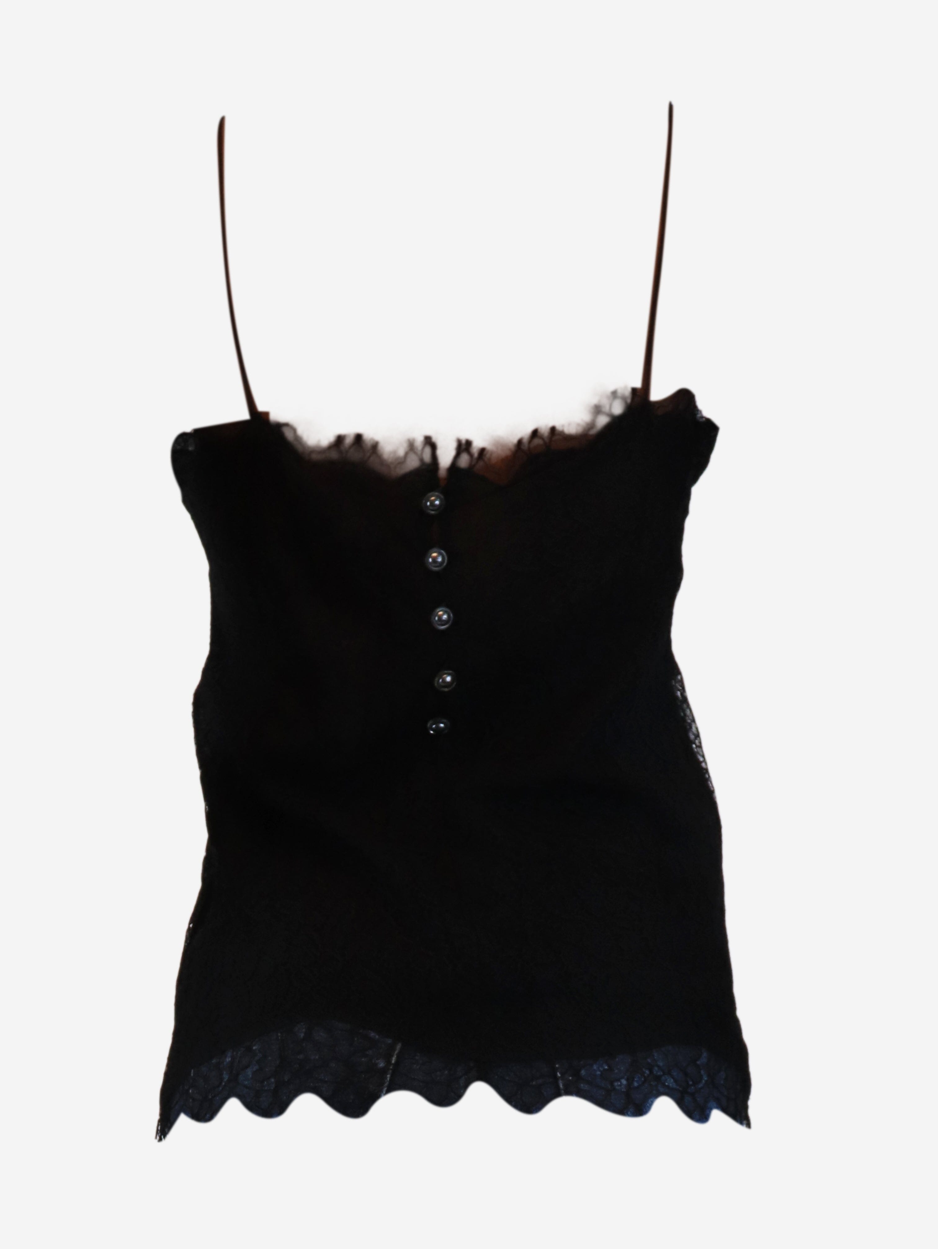 Elegant Black Lace Cami Top - UK Size 6 | Women's Fashion Lingerie for Night Out, Date Night & Special Occasions