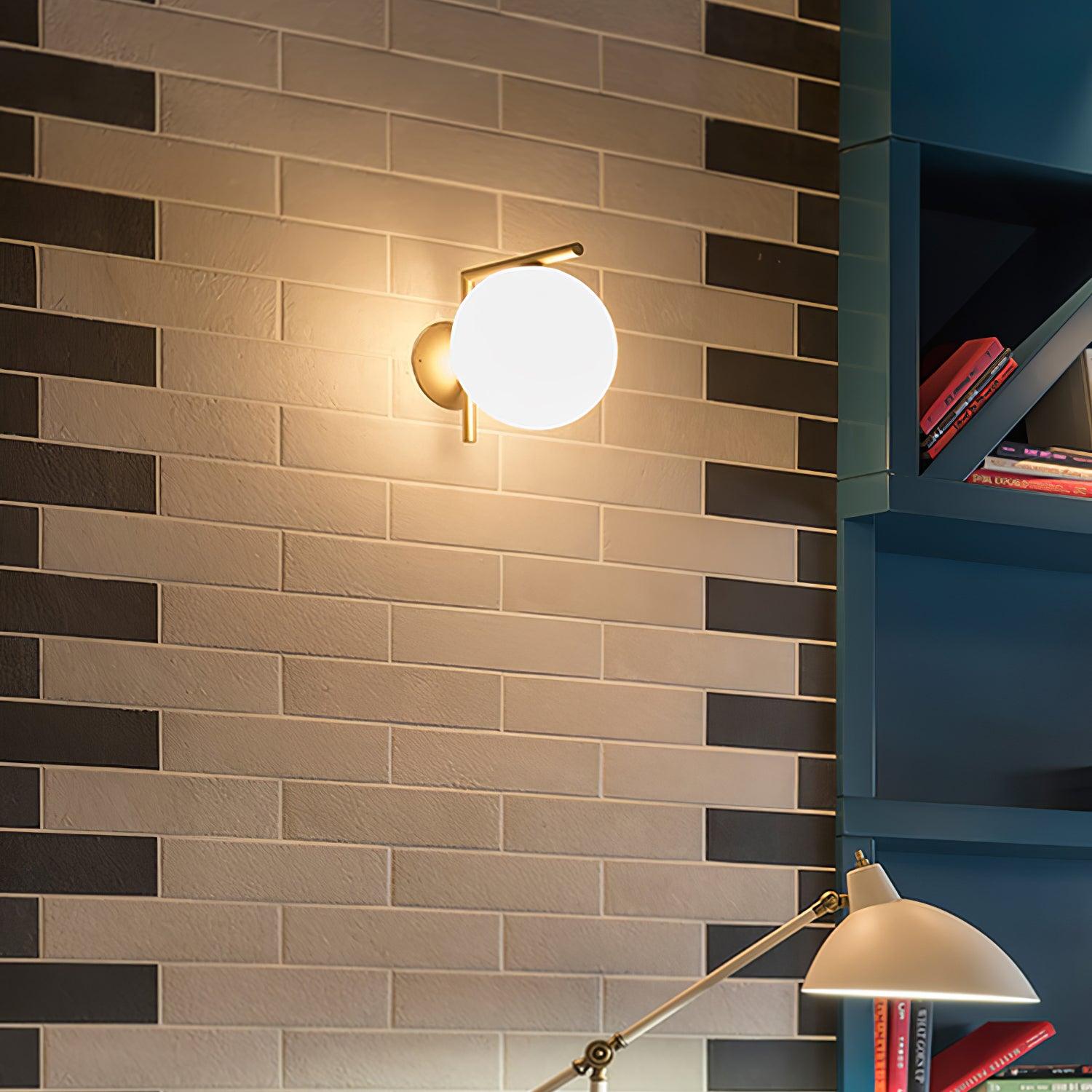 Handmade Blown Glass Opal Wall Lamp - Elegant Modern Lighting for Living Room, Bedroom & Hallway - Perfect for Ambient & Decorative Illumination