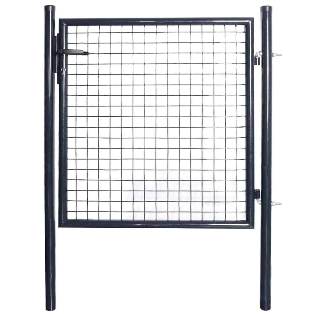 vidaXL Galvanized Steel Mesh Garden Gate 33.7