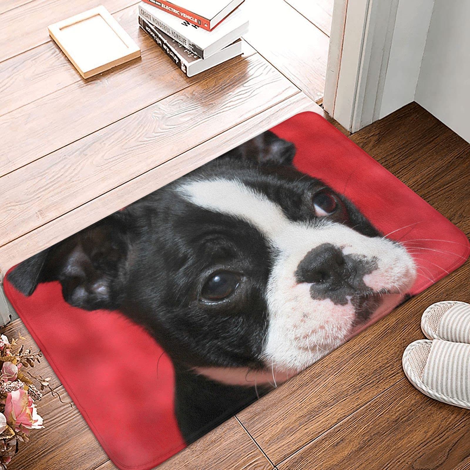 Non-Slip Boston Terrier Doormat - Cute Indoor/Outdoor Entrance Rug for Front Door, Bathroom, Kitchen, Bedroom & Living Room - Perfect for Pet Lovers & Home Decor