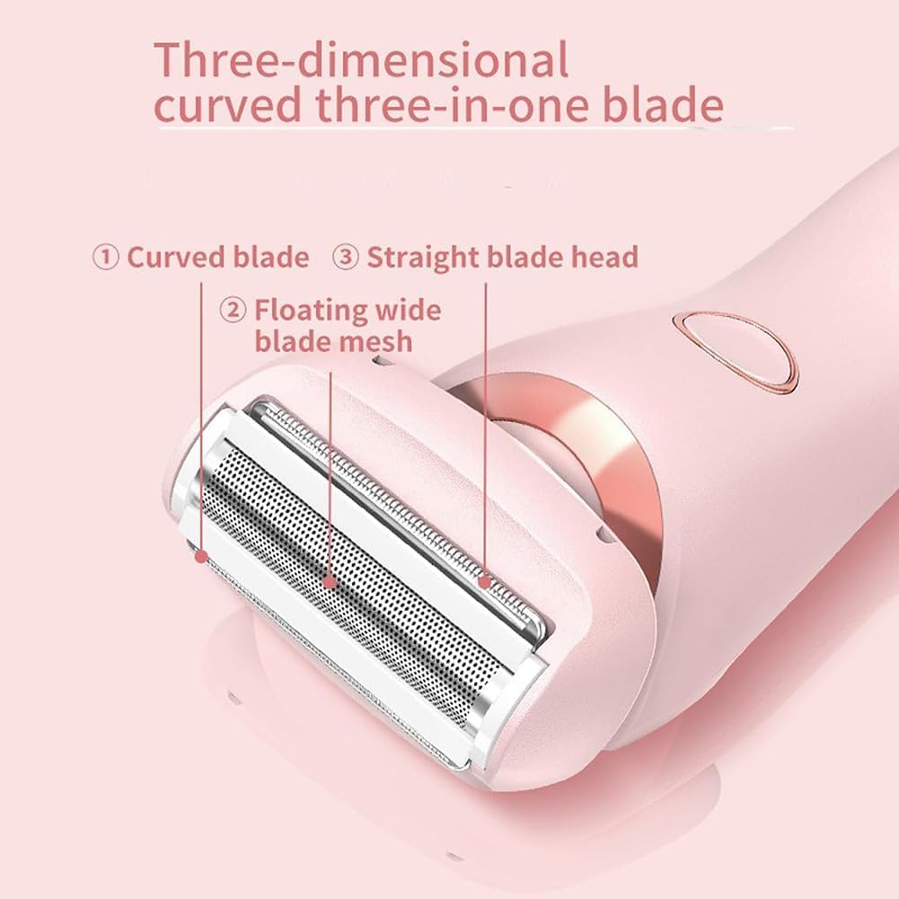 Beauty Bloom 2-in-1 Women's Electric Razor & Bikini Trimmer - Dual Head Shaver for Smooth Legs & Body Hair Removal - Perfect for Travel, Gym & Home Use (Blue)