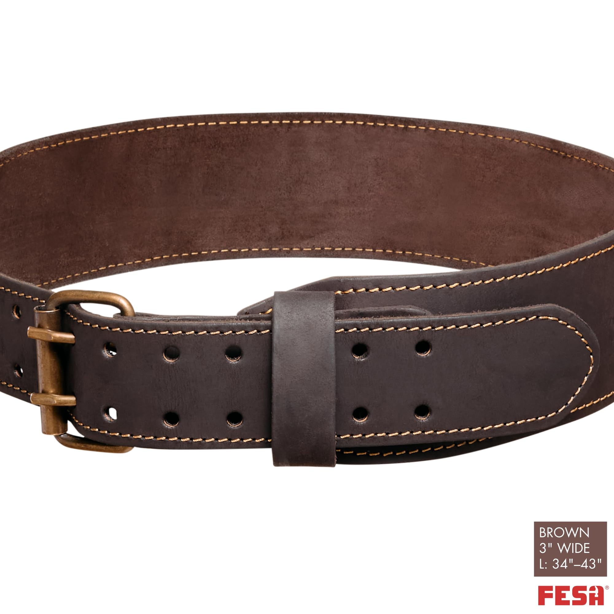 FESA Premium Men's Leather Tool Belt - Heavy Duty Top Grain Leather Carpenter Belt with Pockets for Construction Workers, Electricians & DIY Enthusiasts | Perfect for Home Renovation, Woodworking & Professional Job Sites