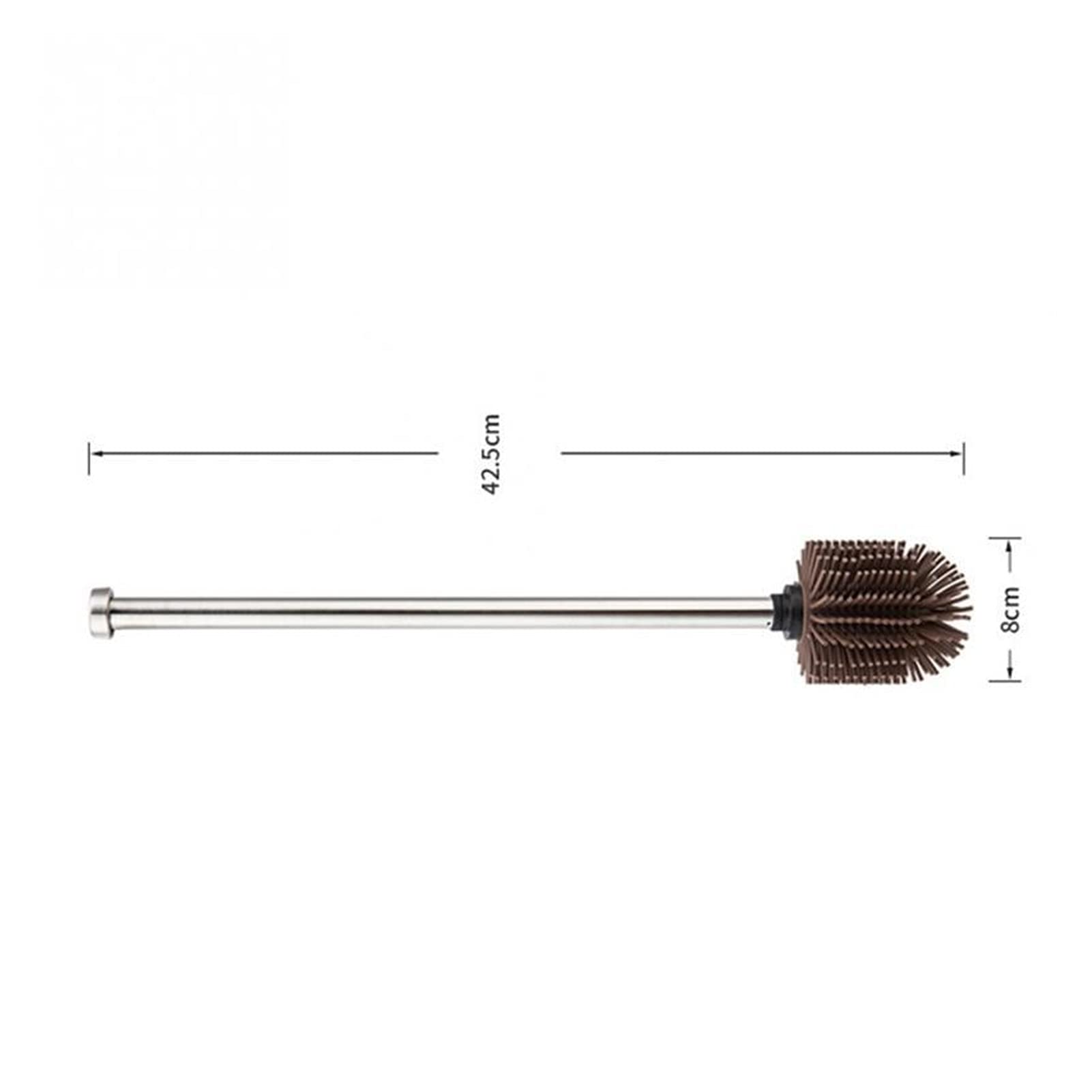 Silicone Toilet Brush with Long Handle - Durable Stainless Steel Cleaning Tool for Bathroom, Home & Travel Use - Easy to Replace & Portable Scrubber for Deep Cleaning Stains