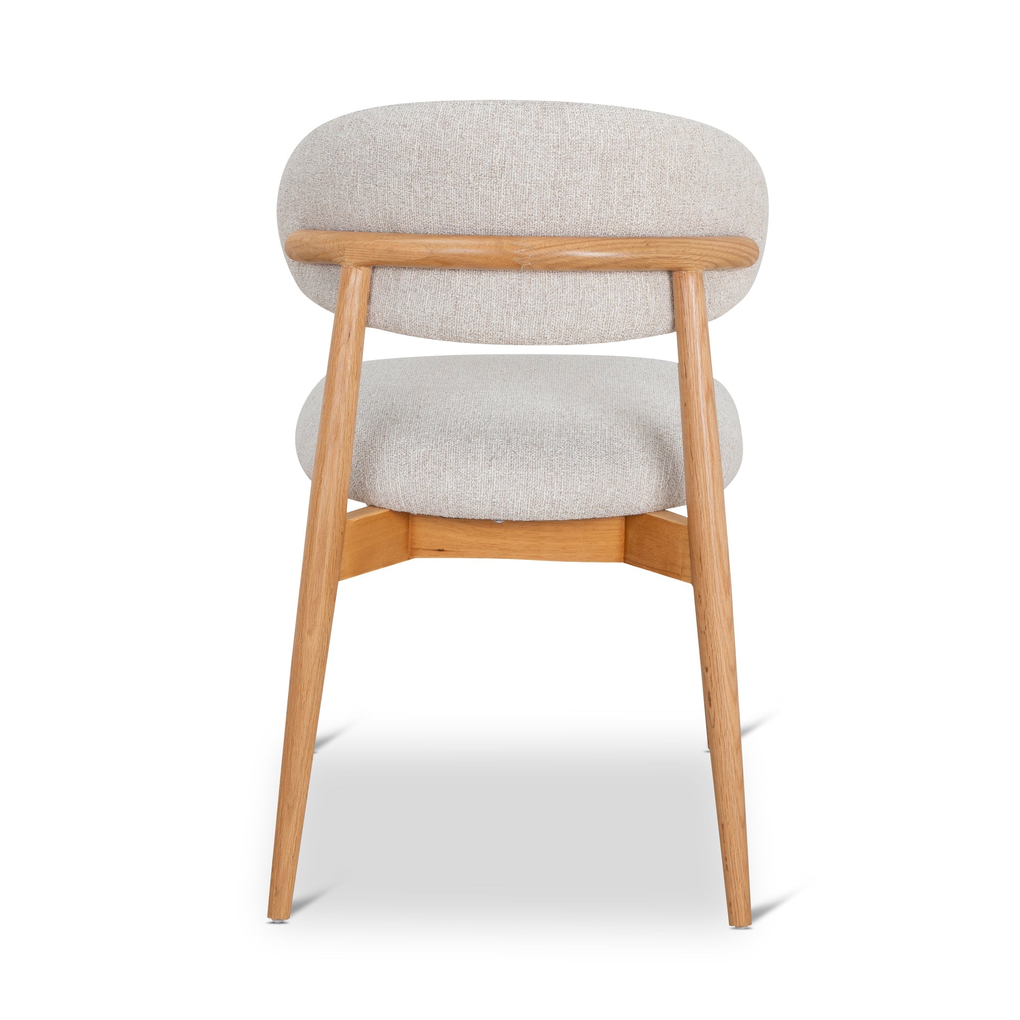 Coastal Beige Dining Chair with Natural Oak Finish - Modern Farmhouse Style Dining Room Chairs for Kitchen, Breakfast Nook, and Home Decor
