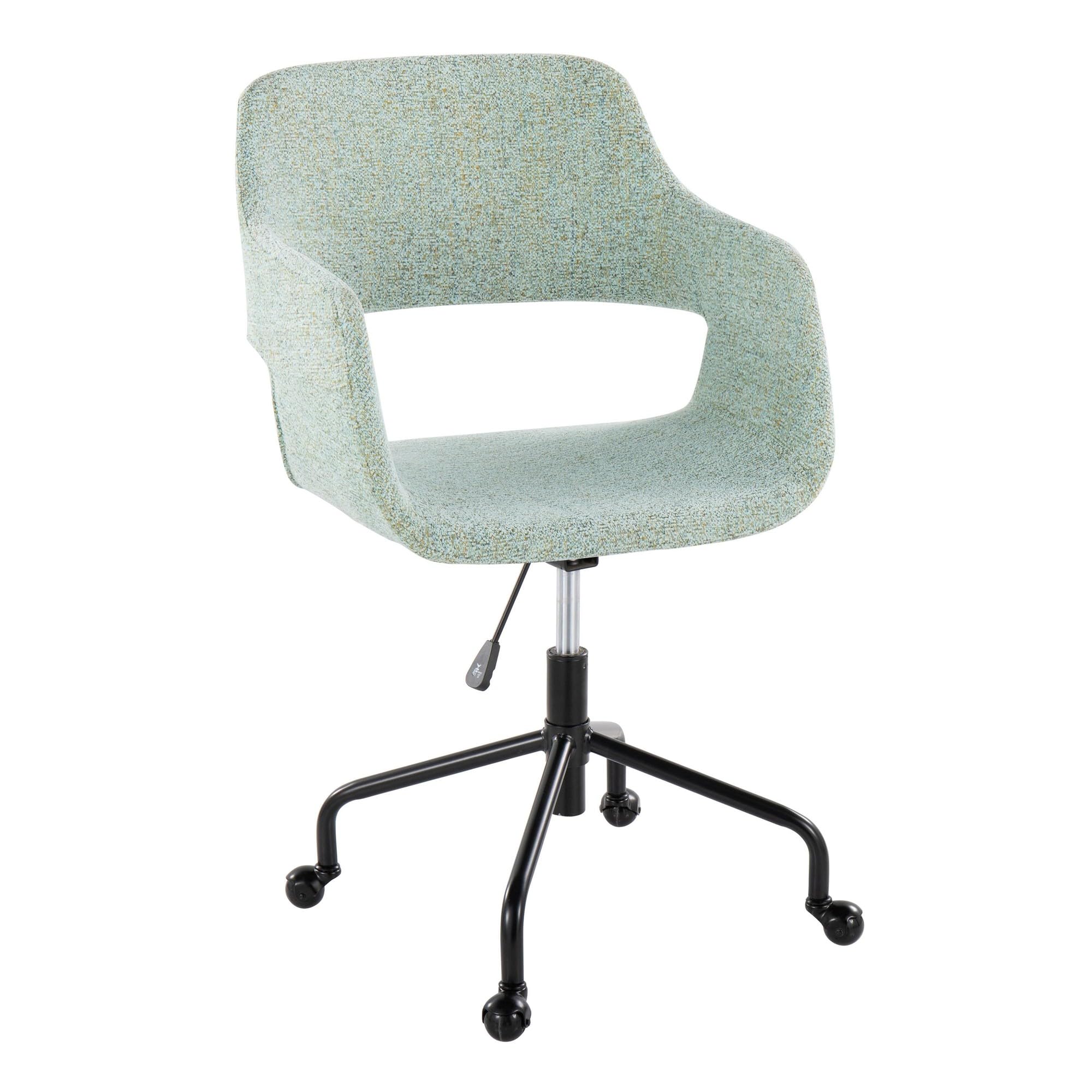 LumiSource Margarite Adjustable Office Chair - Ergonomic Rolling Desk Chair with Wheels, Black Computer Chair for Home & Office, Comfortable Modern Task Chair - Perfect for Workstations, Gaming & Study Spaces