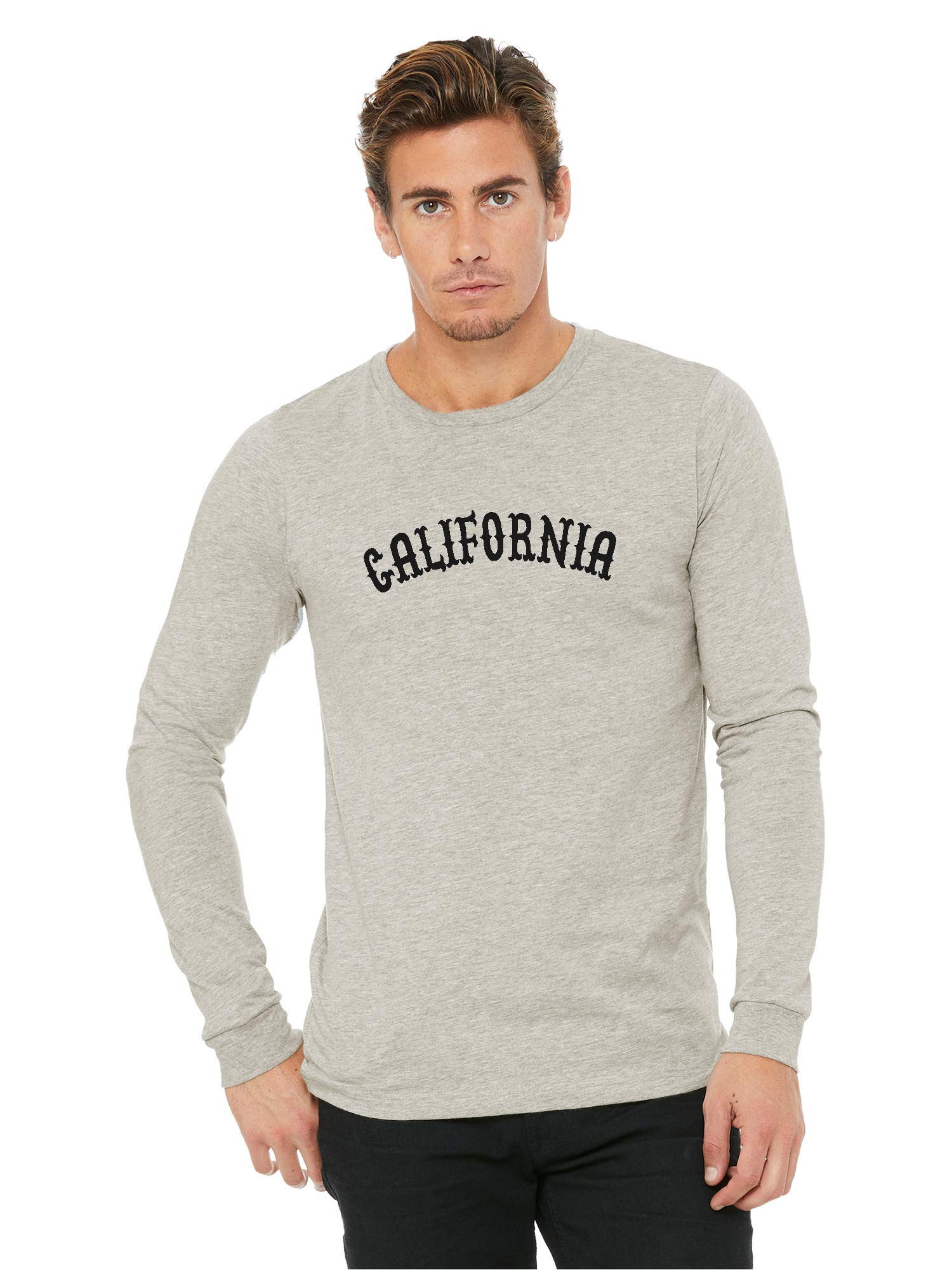 **Daxton Retro California Arch Font Long Sleeve T-Shirt - Soft Medium Weight Cotton Tee for Men & Women - Casual Wear, Street Style, Vintage Fashion**
