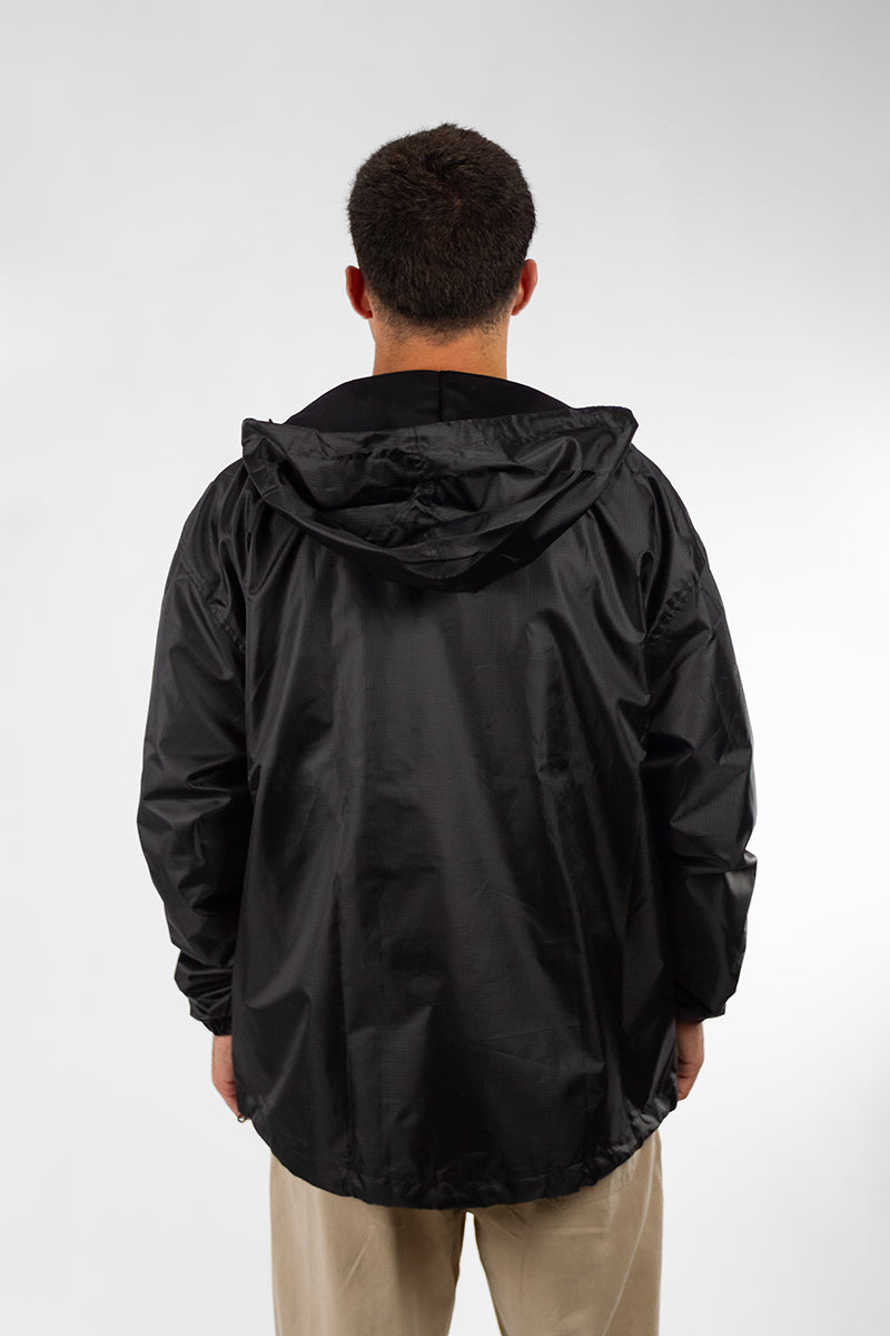 Men's Anorak Jacket - Waterproof Windbreaker Raincoat for Outdoor Hiking & Camping | Black OCN Rainier 601S6