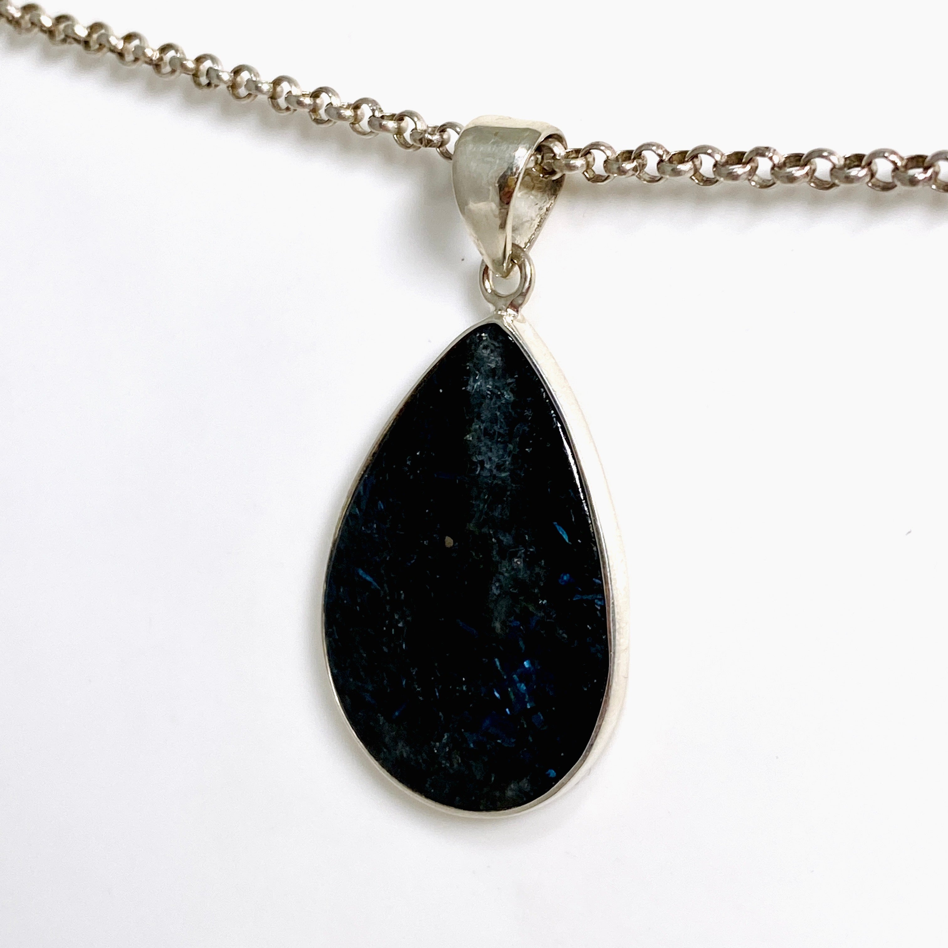 Nuummite Teardrop Cabochon Pendant - Natural Gemstone Jewelry for Women - BTP 66 - Perfect for Meditation, Energy Healing & Spiritual Gifts