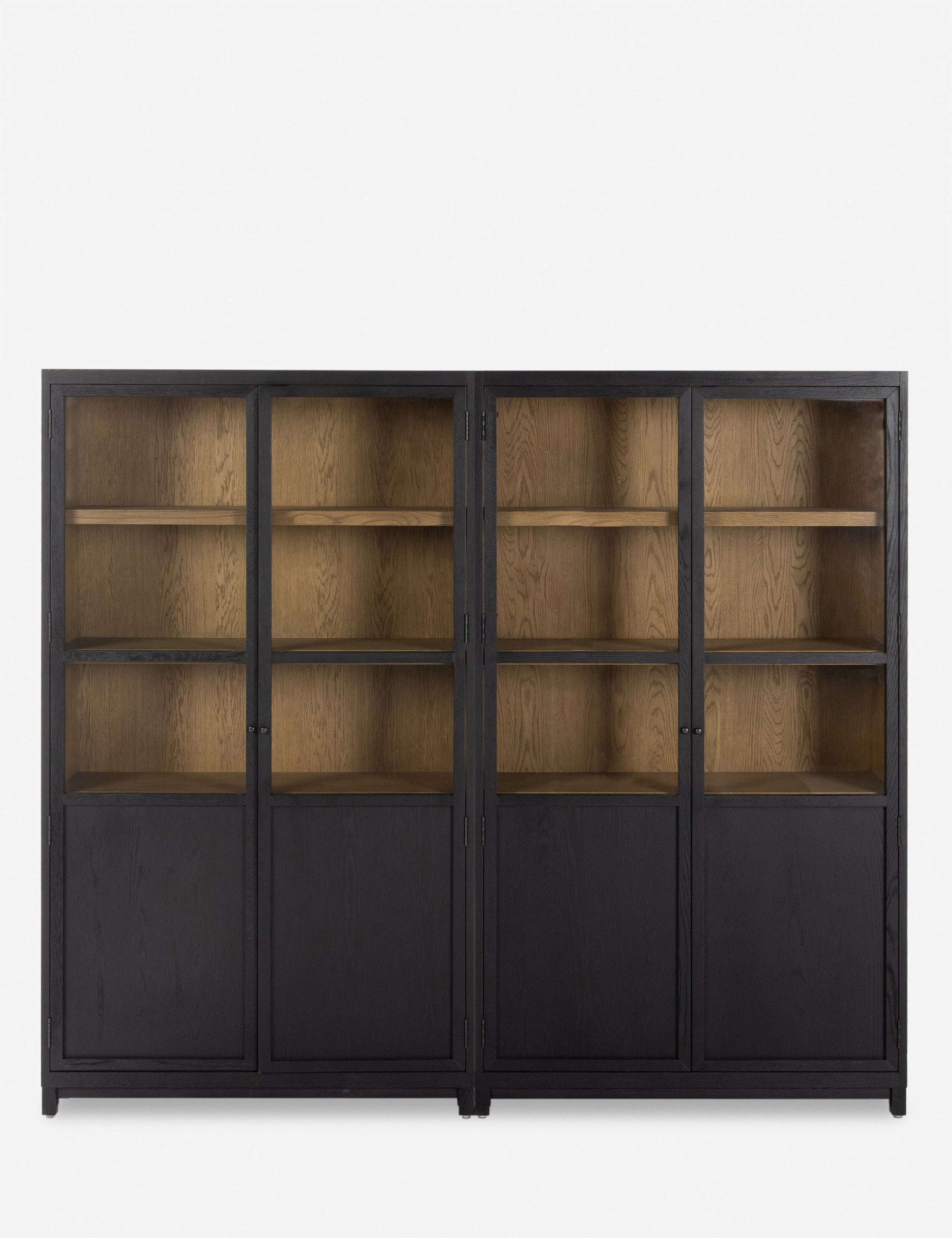Stylish Carly Double Curio Cabinet - Glass Display Case for Collectibles & Home Decor - Perfect for Living Room, Dining Room or Office Showcase