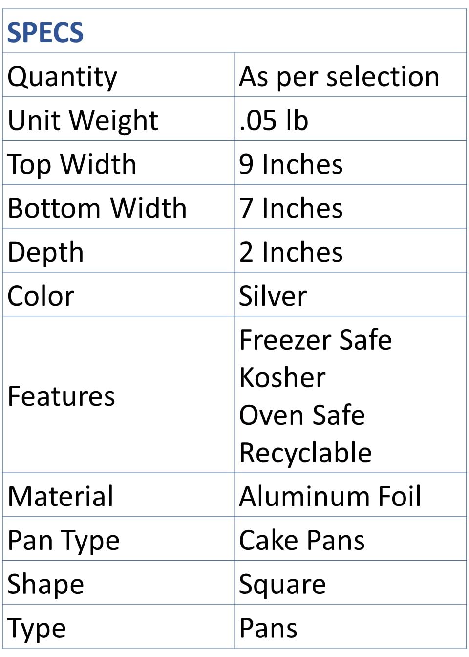 Disposable Aluminum 9 Inch Square Deep Cake Baking Pans - 250 Pack for Cooking, Heating, Storing, Meal Prep & Toaster Oven Roasting | Perfect for Parties, Catering, Bakeries & Home Baking
