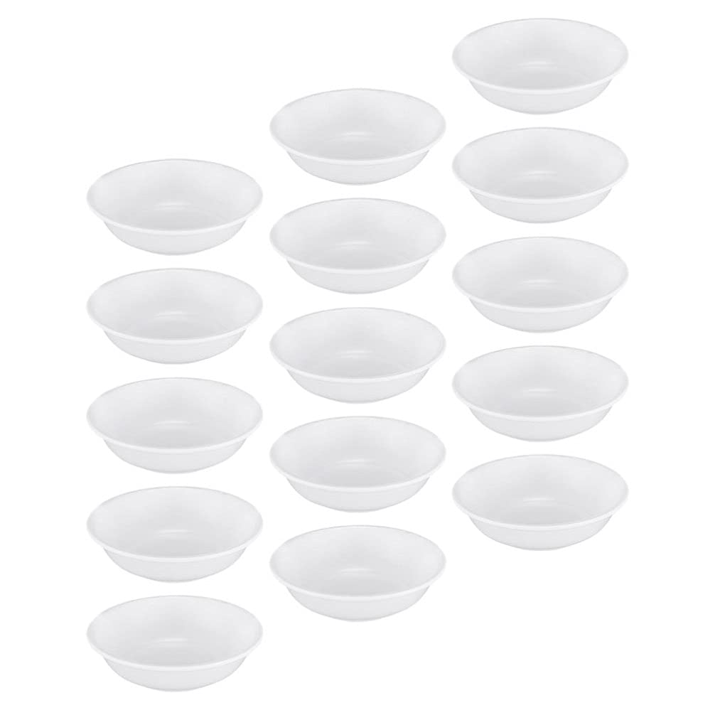 Hemoton 15-Piece Plastic Saucer Set - Small Side Dish Bowls, Appetizer Plates & Dipping Bowls for Sauce, Condiments, Desserts - Perfect for Parties, BBQs, and Everyday Dining