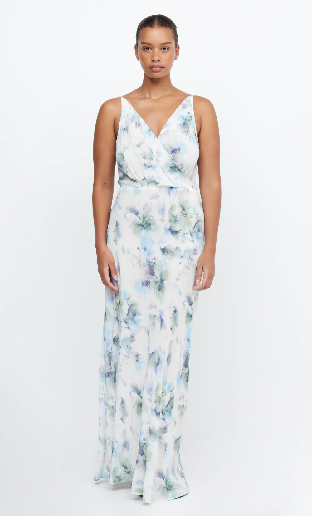 Corrine V Maxi Dress - Watercolor Floral Print Summer Dress for Women | Beach Wedding, Vacation & Party Wear