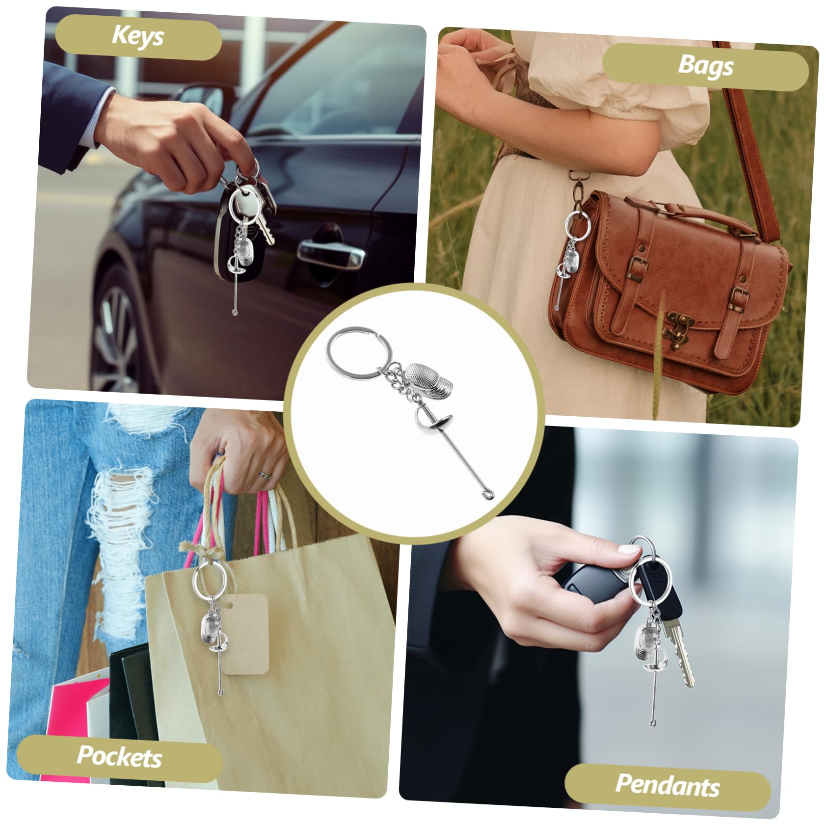 Balacoo Fencing Keychain - Metal Key Rings for Women - Sport Souvenir Gift