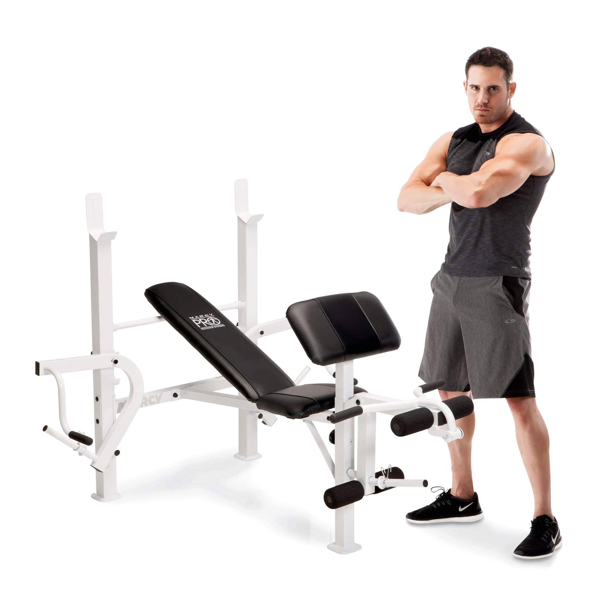 Marcy Diamond Elite Classic Multipurpose Weight Bench for Home & Gym - Adjustable Strength Training Bench for Full Body Workouts, Dumbbell Exercises & Fitness Training