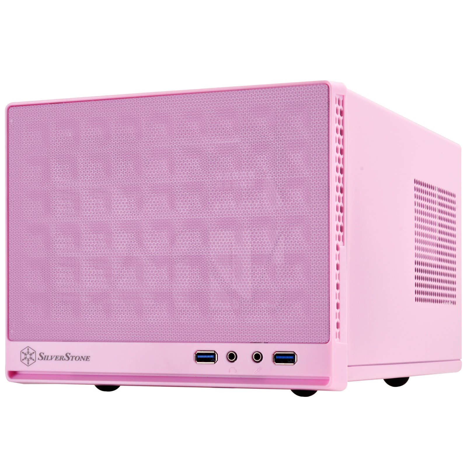 SilverStone Technology SG13P Ultra Compact Mini-ITX Computer Case - Pink | Space-Saving Small Form Factor PC Enclosure for Home Office, Gaming & HTPC Builds