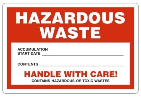 Hazardous Waste Labels 6x4 Inch, 100-Pack - for Safe Chemical Handling