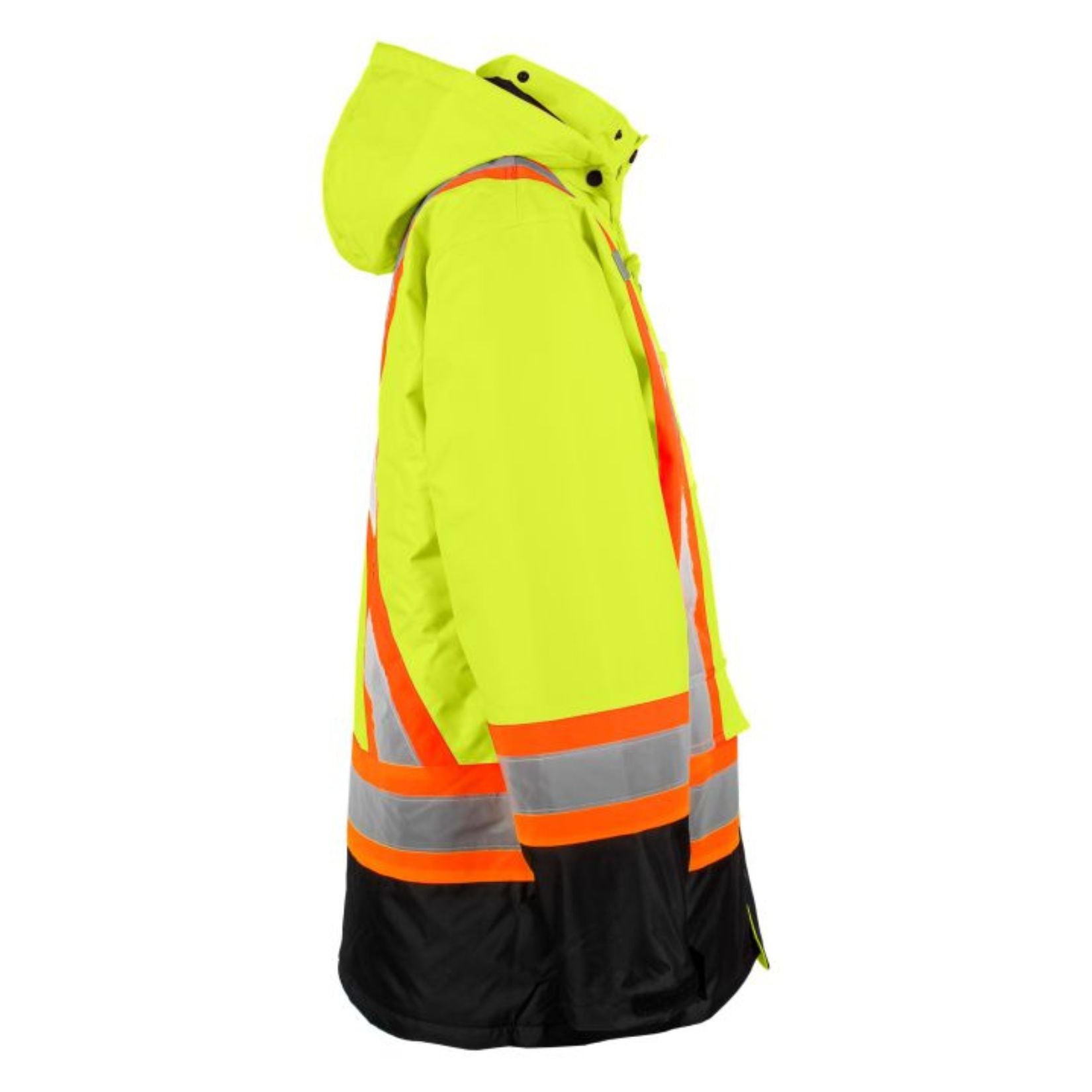 Terra Hi-Vis Lined Safety Winter Parka Jacket - ANSI Certified Reflective Yellow for Construction & Outdoor Work | Cold Weather Protection