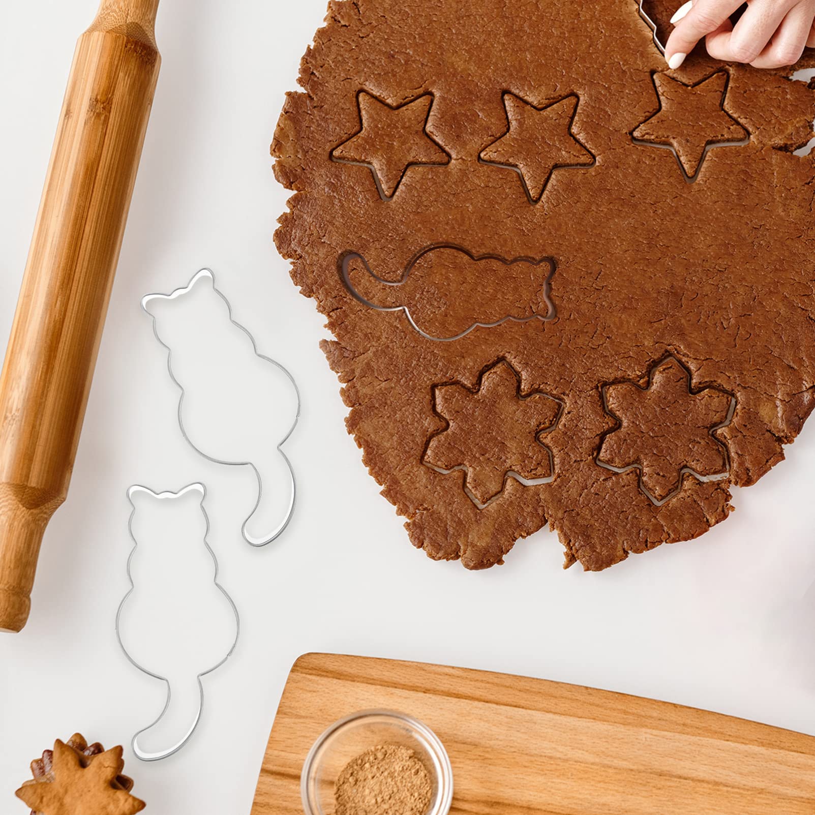 6-Piece Stainless Steel Biscuit & Cookie Molds Set - Korean Sugar Pie DIY Baking Tools, Decorative Pastry Cutters for Homemade Cookies, Pies & Desserts - Perfect for Holiday Baking, Party Treats & Gift Making