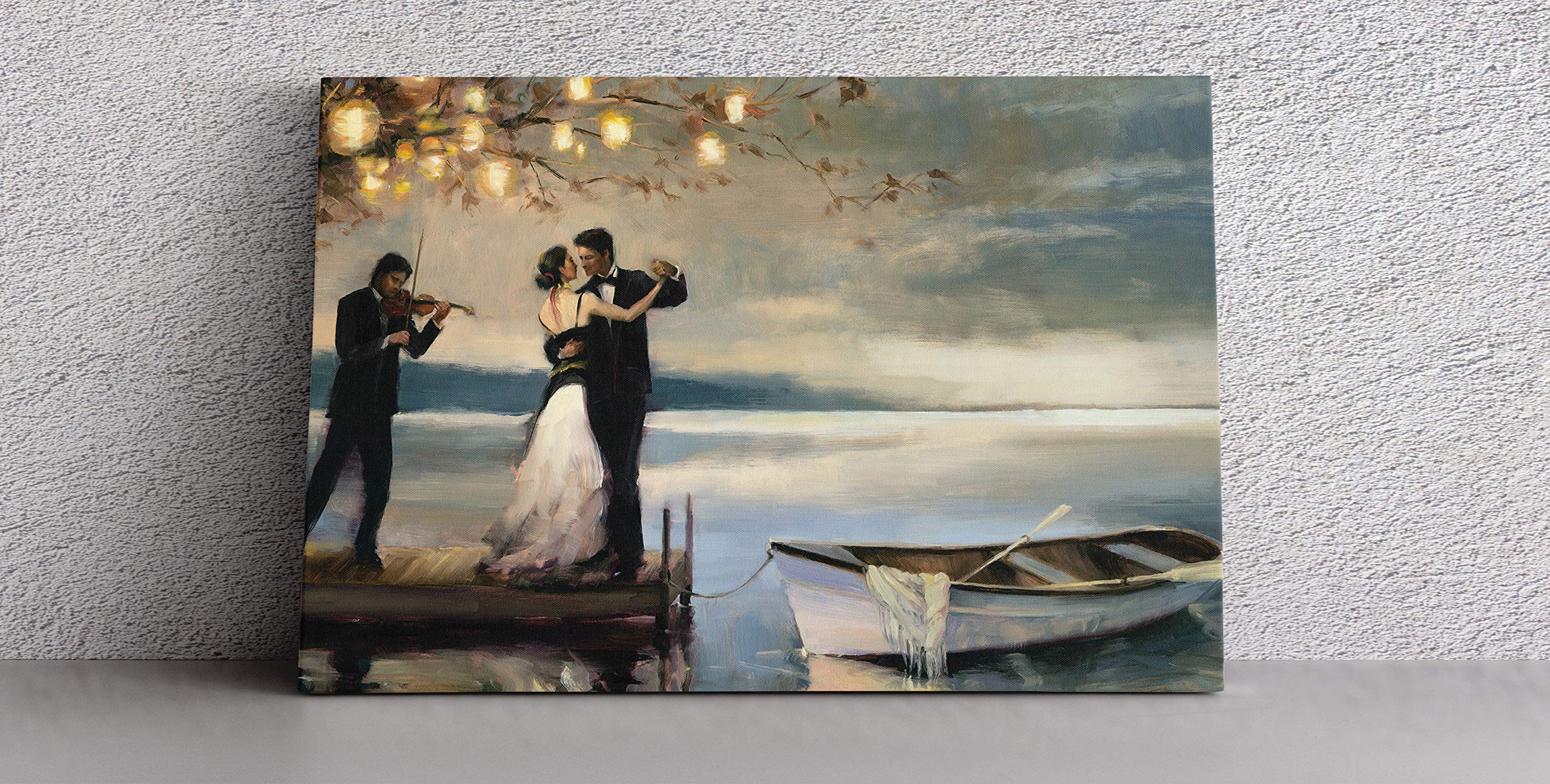 Romantic Dance Twilight Painting Canvas Wall Art - 24