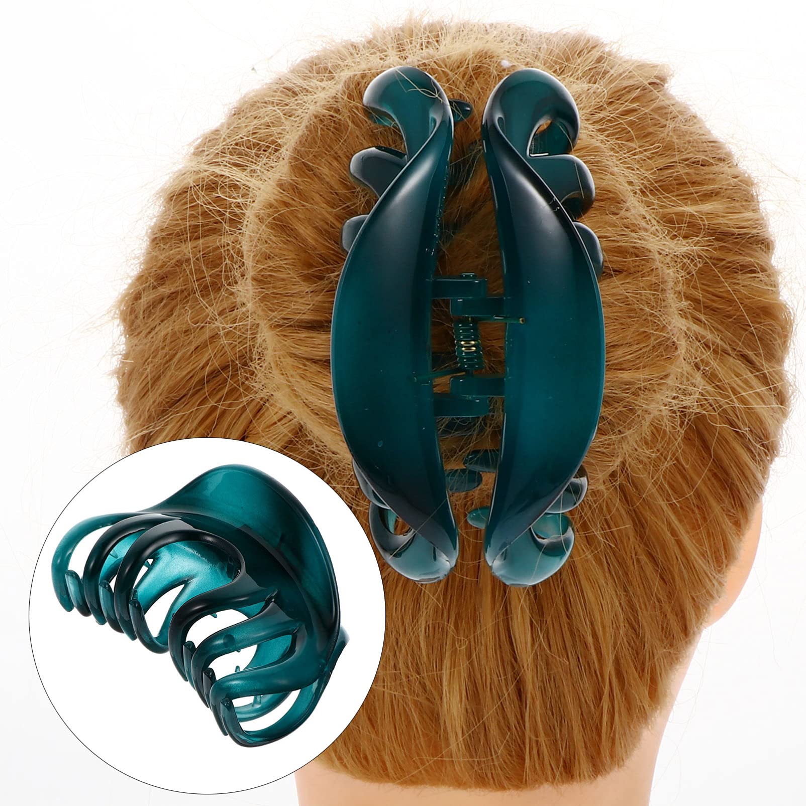 Beaupretty 2 Pack Octopus Hair Clips for Women - Non Slip Grip Large Hair Claw Clamps, Delicate Acrylic Hair Jaw Clips in Blue - Perfect for Updos, Ponytails and Everyday Hairstyles