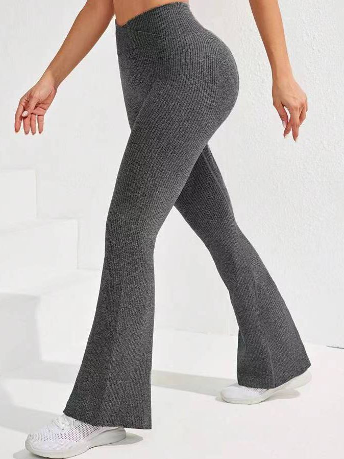 ZASUWA Women's High Waisted Flare Pants - Solid Color & Striped Design for Casual & Office Wear | Comfortable Wide Leg Trousers for Everyday Fashion