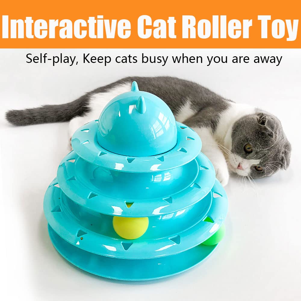 Speedy Panther 14-Pack Interactive Cat Toys for Indoor Cats & Kittens - Fun Roller Exerciser, 3-Level Teaser Balls & Feather Wand - Perfect for Playtime, Exercise & Bonding with Your Feline Friend